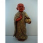 MONK STATUE--Thai MIRRORED Finish 15 inch DARK RED ANTIQUE