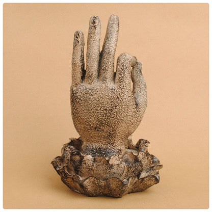 ENLIGHTENMENT IN YOUR PALM  STATUE - 7 INCH POLYSTONE/RESIN