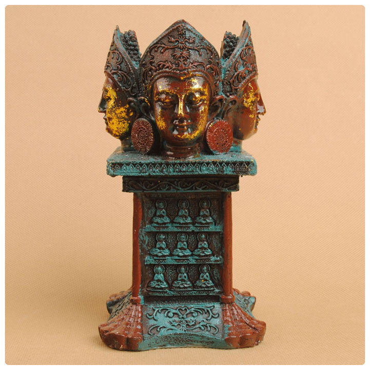 ANTIQUE BUDDHA TEALIGHT HOLDER--POLYRESIN