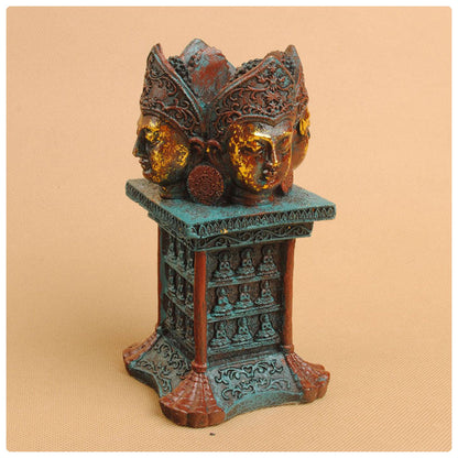 ANTIQUE BUDDHA TEALIGHT HOLDER--POLYRESIN