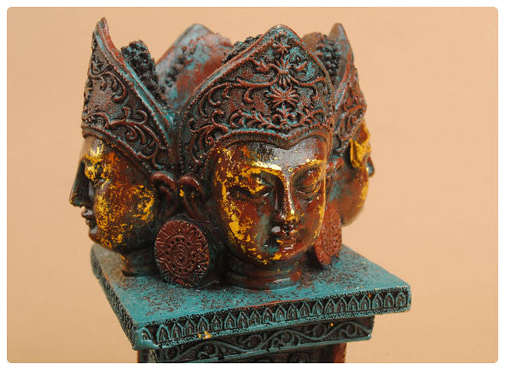 ANTIQUE BUDDHA TEALIGHT HOLDER--POLYRESIN