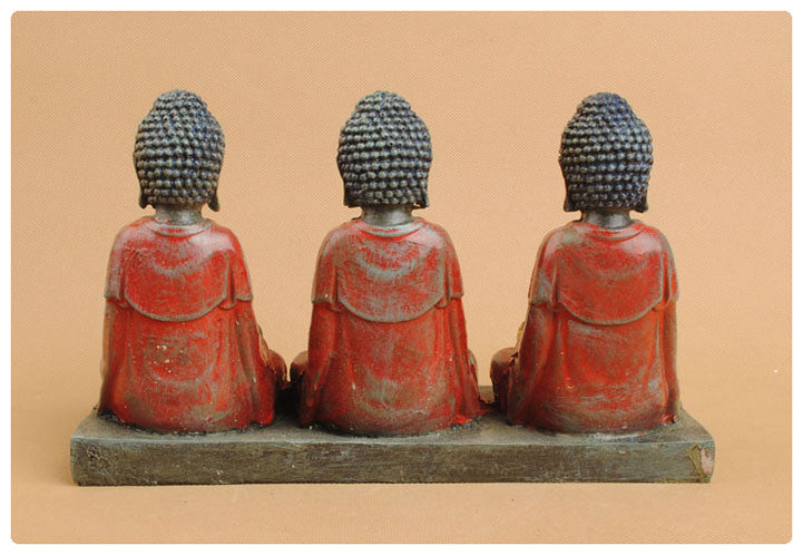 BUDDHA 3  CANDLE HOLDER STATUE