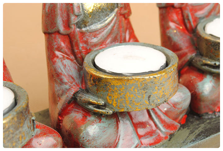 BUDDHA 3  CANDLE HOLDER STATUE