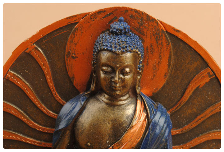 BUDDHA AMITAYUS--BUDDHA OF INFINITE LIFE     6 INCH--POLYSTONE/RESIN