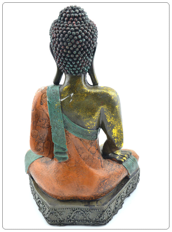 ANTIQUED BUDDHA-hand decorated