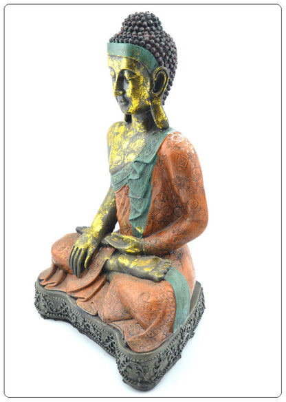 ANTIQUED BUDDHA-hand decorated