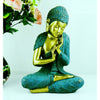 BUDDHA-AT EASE--JADE AND GOLD PAINTED RESIN 14"