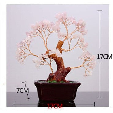 BONSAI JEWEL TREE - ROSE QUARTZ  10 inch